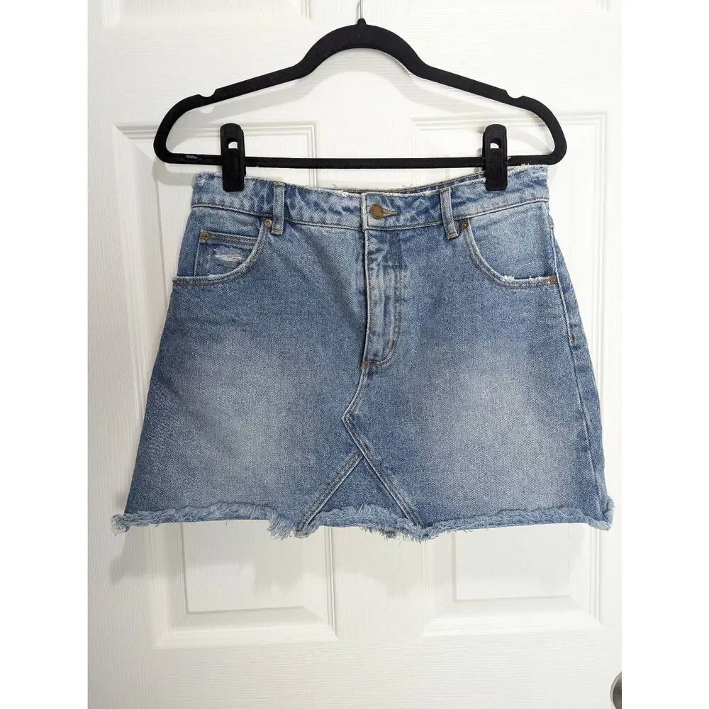 Rolla's Cutoff high waist denim mini skirt size